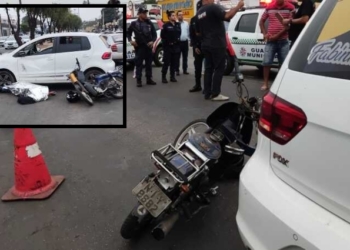 Entregador morre durante acidente entre carro e moto na avenida Júlio Campos em VG