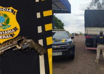 PRF apreende arma, munições e veículo adulterado na BR-070 em Barra do Garças