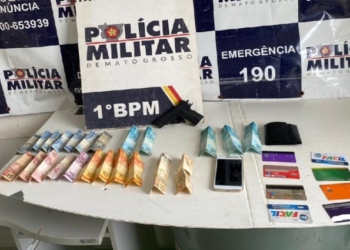 Assaltante é preso pela PM após roubar lotérica de Cuiabá com arma de brinquedo
