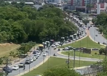 Caminhoneiros Bolsonaristas se encontram com manifestante e fazem ato em Cuiabá