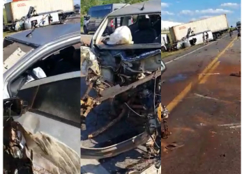 Onze pessoas ficam feridas em grave acidente envolvendo 5 veículos no Trevo do Lagarto