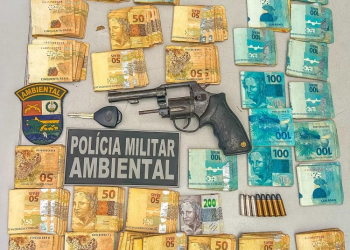 Batalhão Ambiental prende homem com arma de fogo e R$ 33 mil em dinheiro