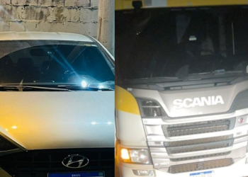 Caminhoneiro é resgatado pela PM após ser mantido refém durante roubo a carreta