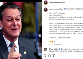 Virgínia chama Fávaro de traidor, critica defesa a Emanuel e questiona: “Quem será a próxima vítima?”