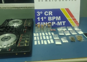 PM prende homem com porções de cocaína, frascos de lança-perfume e LSD em Sinop