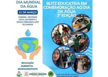 Secretaria de Meio Ambiente de VG realiza ações de conscientização no Dia Mundial da Água