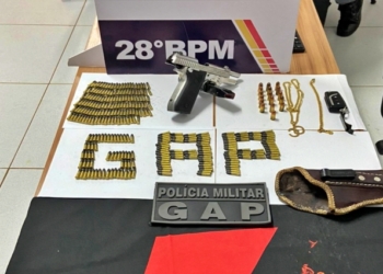 Suspeito de 18 anos é preso  com arma de fogo e mais de 300 munições