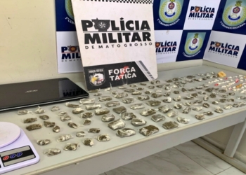 Força Tática prende homem com 180 porções de maconha e pasta base em Cuiabá