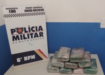Mulher é presa pela Polícia Militar com nove tabletes de maconha em Cáceres