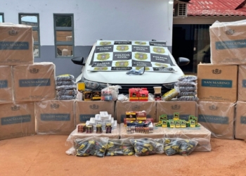 Contrabandista armado é preso com 14 caixas de cigarros em MT