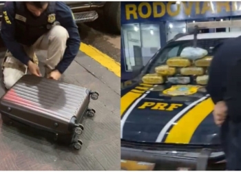 Passageiro de ônibus é preso com 10 tabletes de Skunk em bagagem