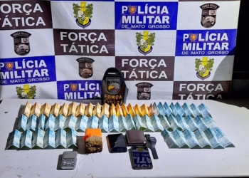 Força Tática prende homem com maconha e R$ 4,7 mil em dinheiro de tráfico de drogas