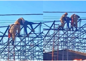 Trabalhador é socorrido em estado grave após receber descarga elétrica