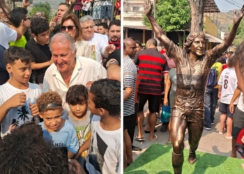 Zico ganha estátua em Quintino, bairro onde nasceu e foi criado