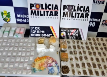 Suspeitos responsáveis por distribuírem drogas de facção são presos com 150 porções