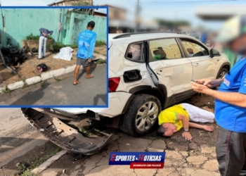 Motociclista morre e crianças são socorridas após acidente causado por motorista embriagado