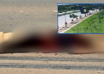 Vídeo mostra momento em que homem se joga embaixo de caminhão na Mário Andreazza; veja