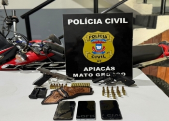 Operação cumpre buscas e apreende armas e motocicleta usada em homicídio em Apiacás