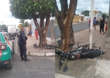 Motociclista fica em estado grave ao ser atingido por caminhão no Ipase; bebê de 10 meses fica ferido
