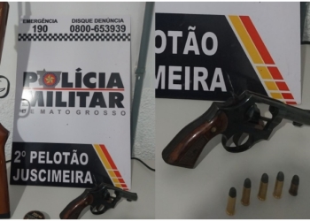 Homem é preso pela PM com espingarda, revólver e munições