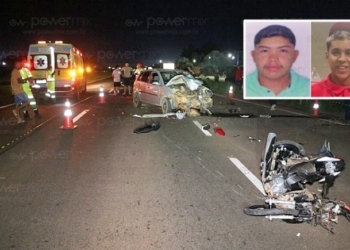 Motociclista e passageiro morrem durante acidente entre carro e moto na BR-163