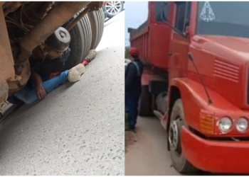 Motociclista morre após ser esmagado por caminhão em frente de condomínio luxuoso