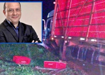 Proprietário de rádio morre durante acidente entre carro e caminhão na BR-163