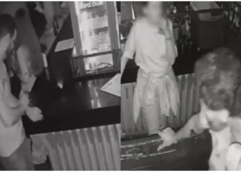 Vídeo mostra agressor seguindo psicólogo até banheiro e vítima saindo carregada por segurança