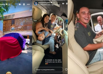 Ary Mirelle surpreende João Gomes com caminhonete antiga reformada: ‘Presente’