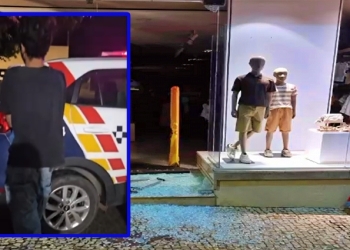 Ladrão é detido por segurança após invadir loja para tentar furtar roupas; veja vídeo