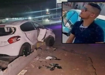 Jovem de 24 anos morre após capotar carro e colidir contra alambrado de empresa