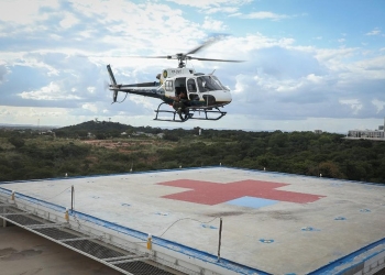 Ciopaer e Corpo de Bombeiros realizam simulação de atendimento aéreo no heliponto do Hospital Central
