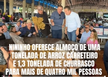 Deputado comemora asfalto com churrasco