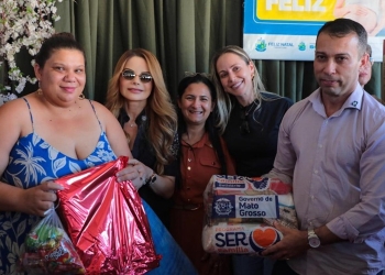 Primeira-dama de MT e Secretário de Assistência Social participam de mutirão em Feliz Natal e Vera