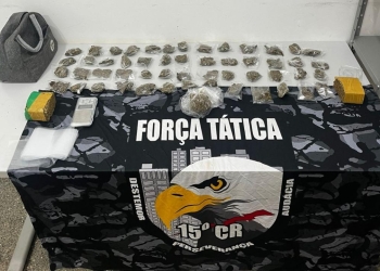 Força Tática prende homem por tráfico e apreende 54 porções de maconha