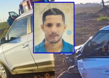 Motorista morre preso às ferragens após acidente grave entre dois carros na BR-163