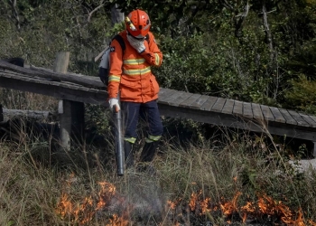 Corpo de Bombeiros extingue 3 incêndios florestais e combate 4 nesta segunda-feira