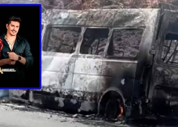 Van de dupla sertaneja pega fogo em serra de Rondonópolis; ninguém se feriu