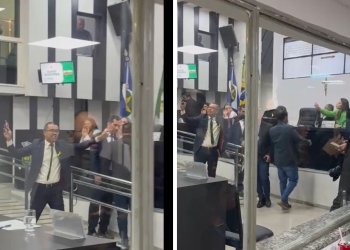 Dídimo Vovô e Michelly Alencar batem boca durante sessão da Câmara de Cuiabá