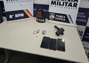 Trio é preso pela Polícia Militar após denúncia de tentativa de homicídio em Cáceres