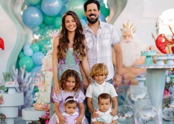 Biah Rodrigues encanta ao surgir vestida de Ariel em festa da filha Fernanda: ‘Desejada’