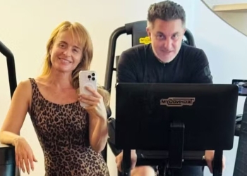 Angélica e Luciano Huck treinam juntos na academia de casa: ‘E também teve com ele’