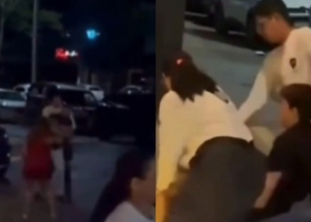 Briga generalizada em frente a restaurante termina com mulher ferida