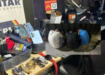 Trio envolvimento em uma série de furtos e roubos é detido com objetos na Estrada da Guia