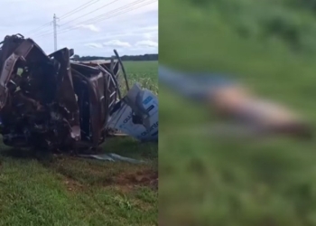 Motorista morre após ser arremessado de camionete em colisão com carreta