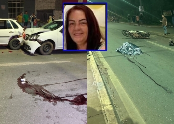 Mulher morre em acidente envolvendo motocicleta e carro na Filinto Müller