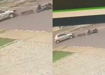 Mulher de 44 anos morre após colisão entre moto e veículo da prefeitura; veja vídeo