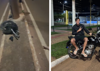 Jovem de 19 anos morre após colidir moto contra poste em Rondonópolis; veja vídeo