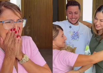 Maíra Cardi e Thiago promovem reencontro emocionante de funcionária com filho