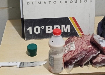 Homem com dez passagens é preso após roubar picanha e ameaçar funcionários em supermercado